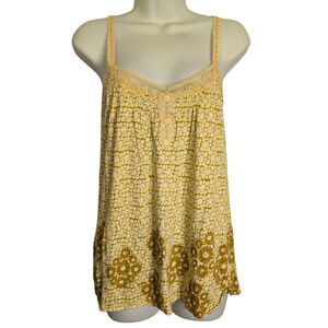 Kimchi & Blue Floral Lace Trim Cami Tank Size S Y2k Fairy Dainty Babydoll Boho